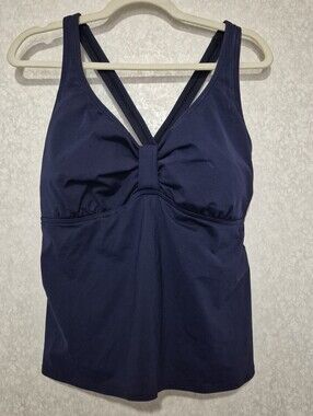 Lands' End Navy Swim Top with Twist Detail..Size-18W
